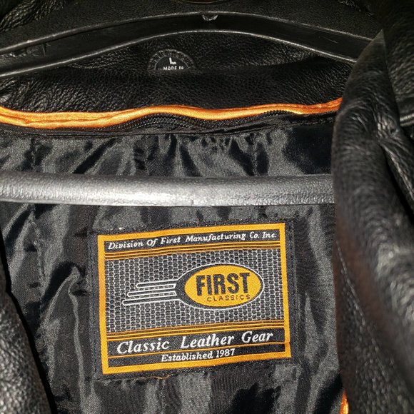 Men's size Large black Leather jacket - Picture 3 of 3